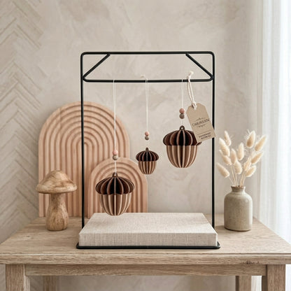 3D-Plissee-Eicheln im Set – Elegante Skandi-Dekoration