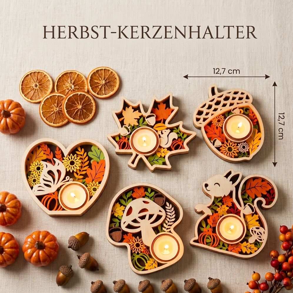 Teelichthalter aus Holz – Stimmungsvolle Herbstdeko mit Tiefeneffekt