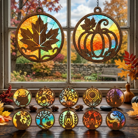 Herbstlicher Sonnenfänger – Magisches Farbenspiel fürs Fenster